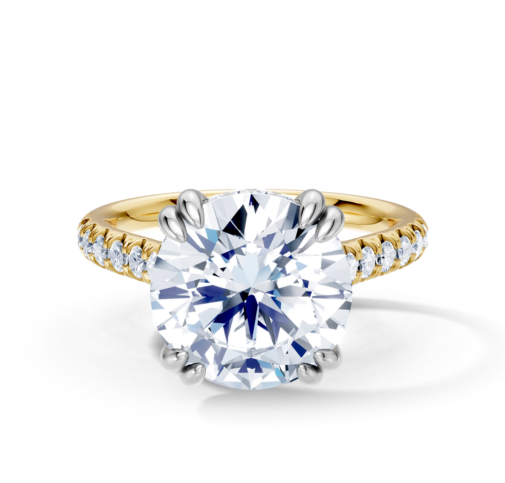 Image for Chateau Side Stone Engagement Ring | 18k Two Tone