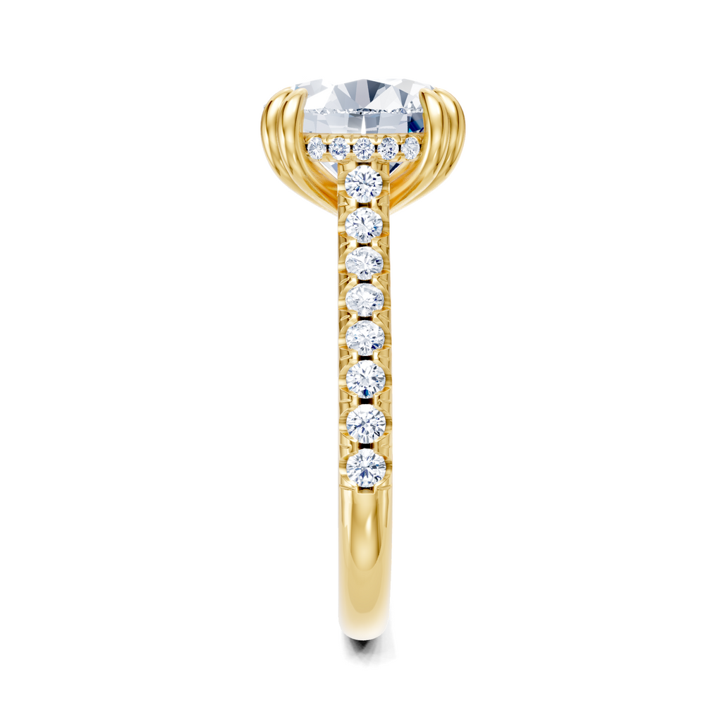 Image for Chateau Side Stone Engagement Ring | 18k Yellow Gold