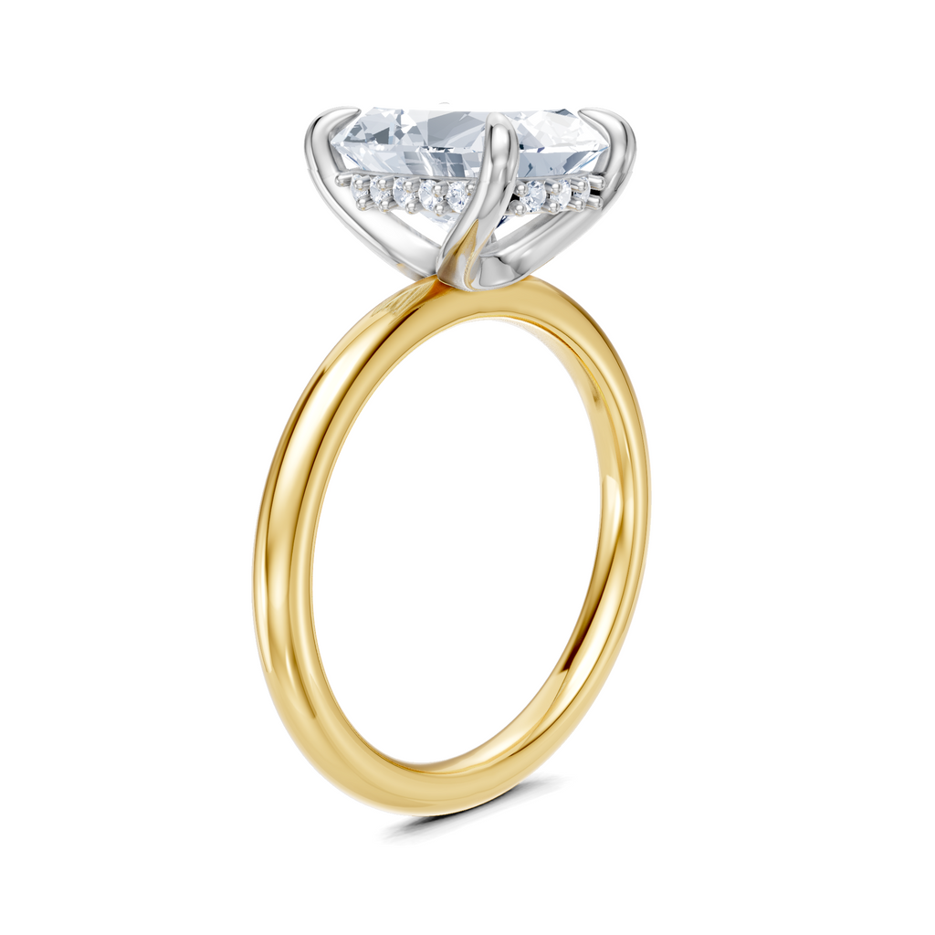 Image for Belle Side Stone Engagement Ring | 14k Two Tone