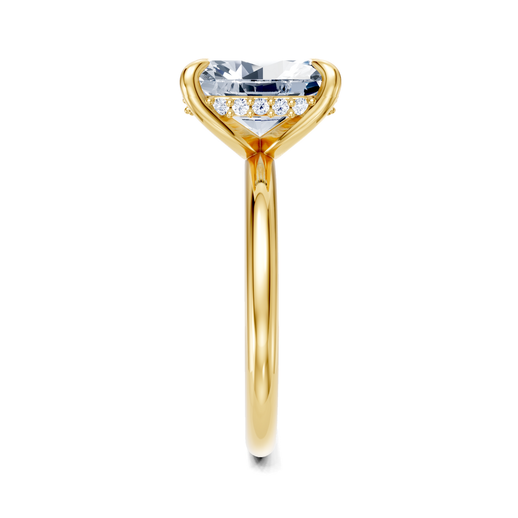Image for Belle Side Stone Engagement Ring | 18k Yellow Gold