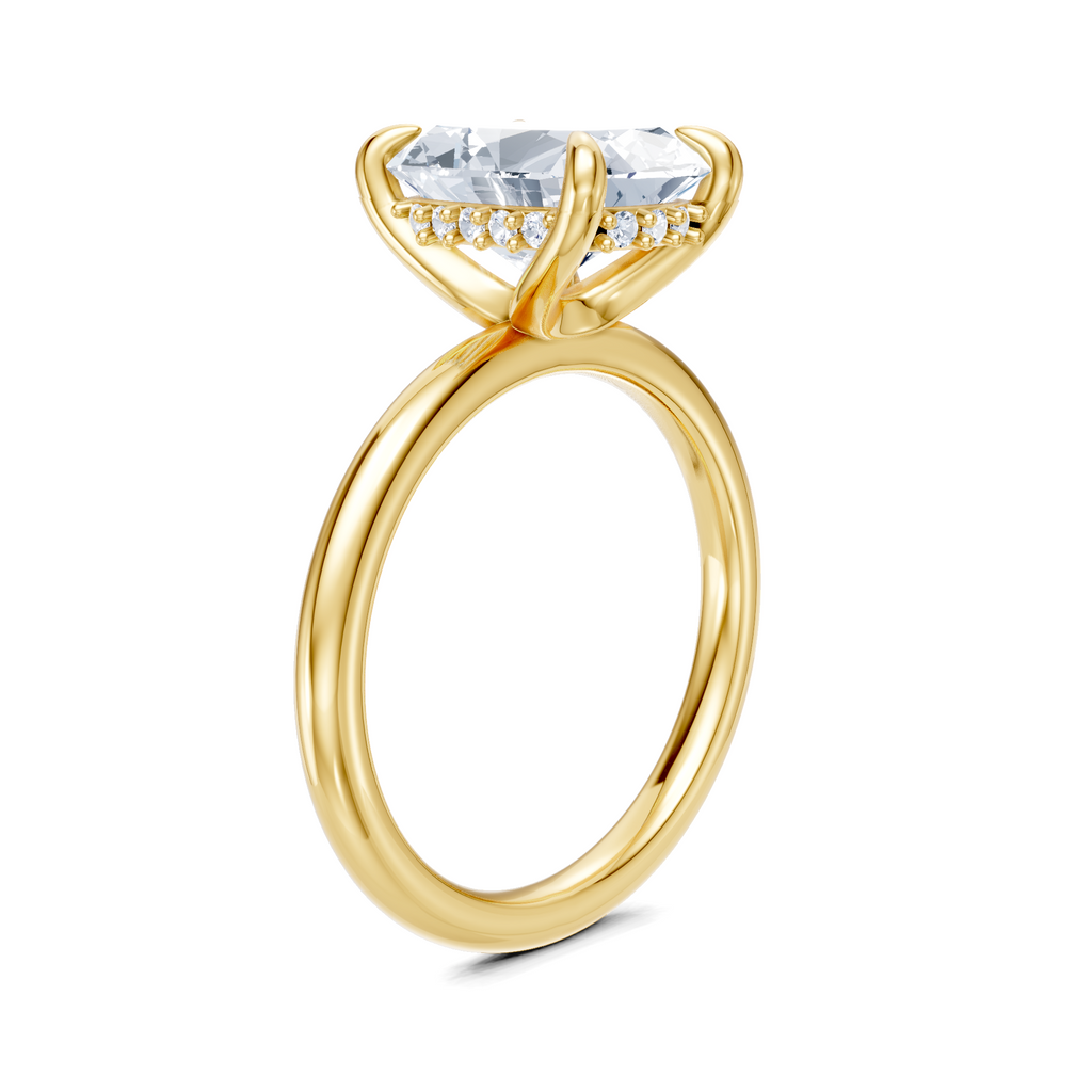 Image for Belle Side Stone Engagement Ring | 18k Yellow Gold