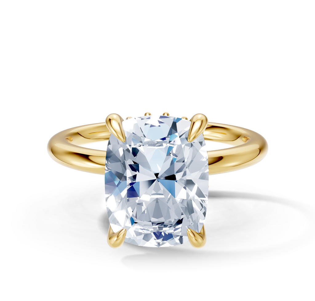 Image for Belle Side Stone Engagement Ring | 18k Yellow Gold