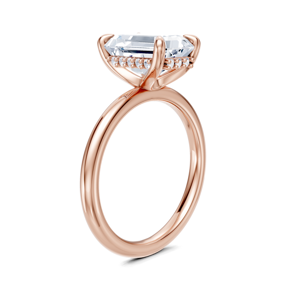 Image for Belle Side Stone Engagement Ring | 18k Rose Gold