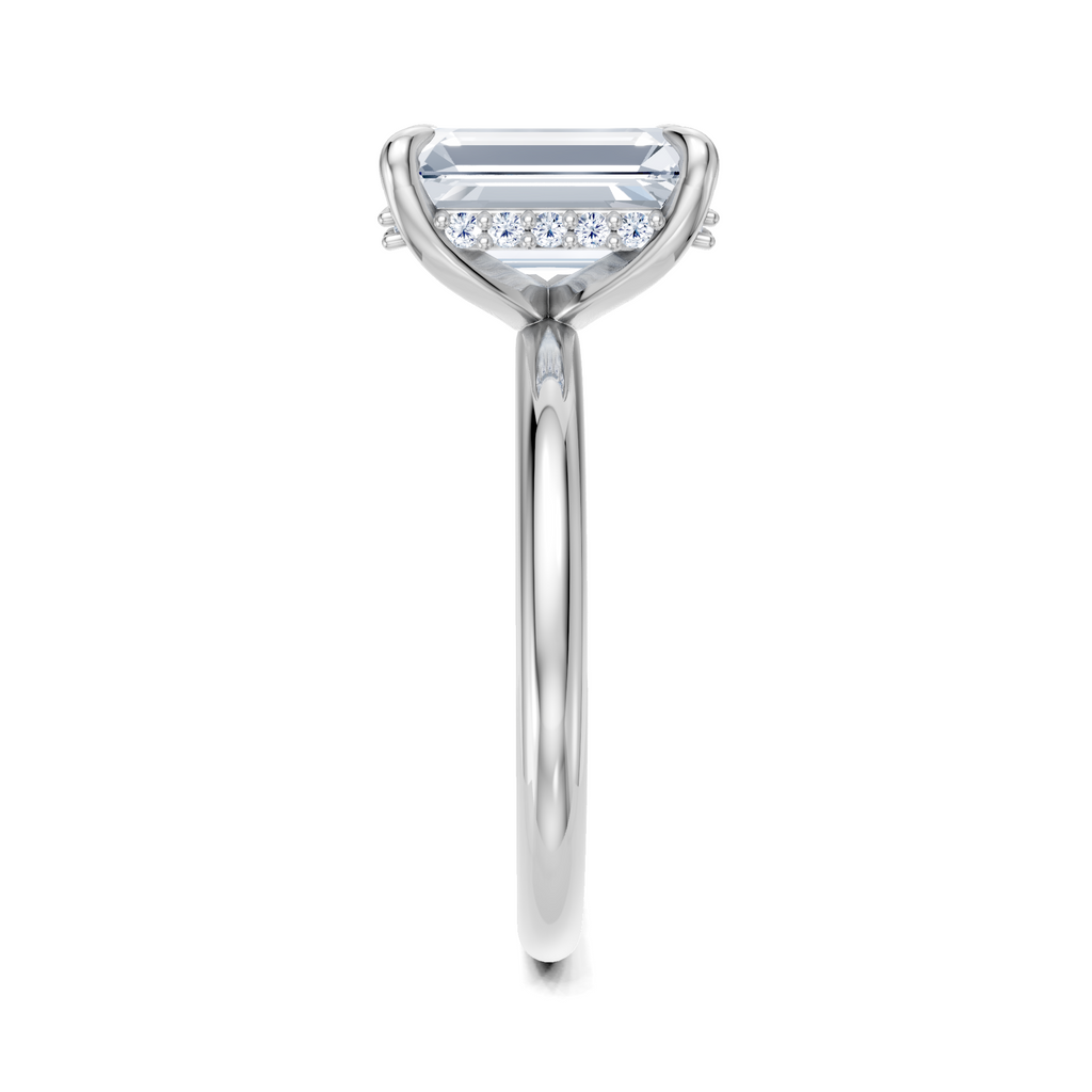 Image for Belle Side Stone Engagement Ring | 18k White Gold