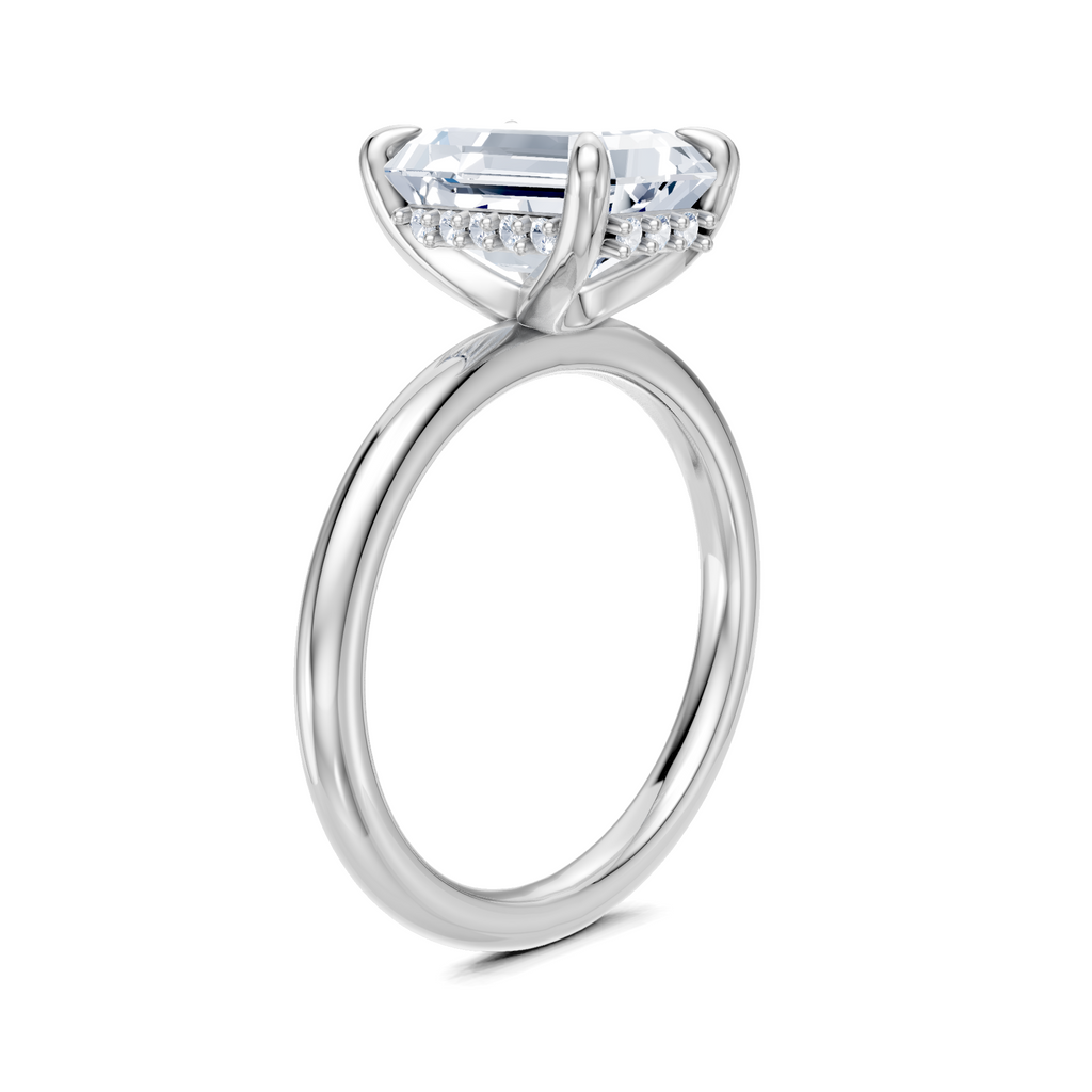 Image for Belle Side Stone Engagement Ring | 18k White Gold