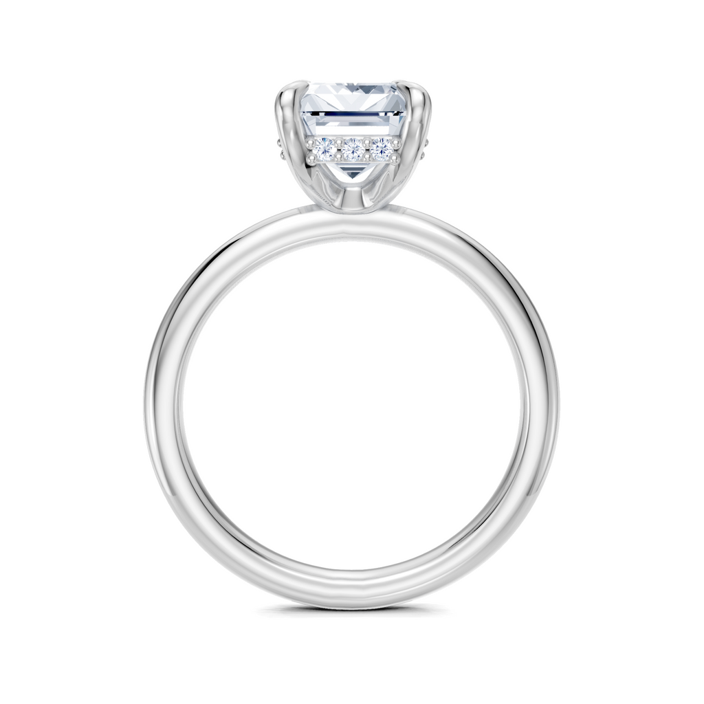 Image for Belle Side Stone Engagement Ring | 18k White Gold