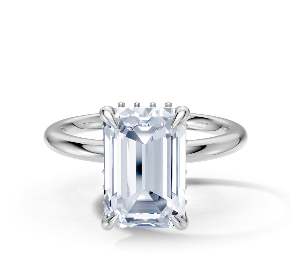 Image for Belle Side Stone Engagement Ring | 18k White Gold