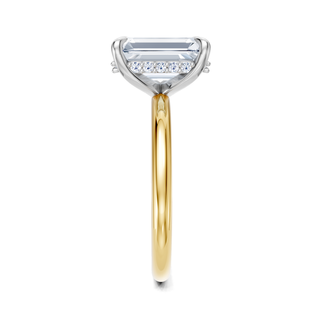Image for Belle Side Stone Engagement Ring | 14k Two Tone