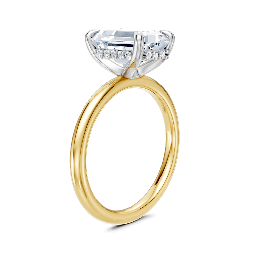 Image for Belle Side Stone Engagement Ring | 14k Two Tone