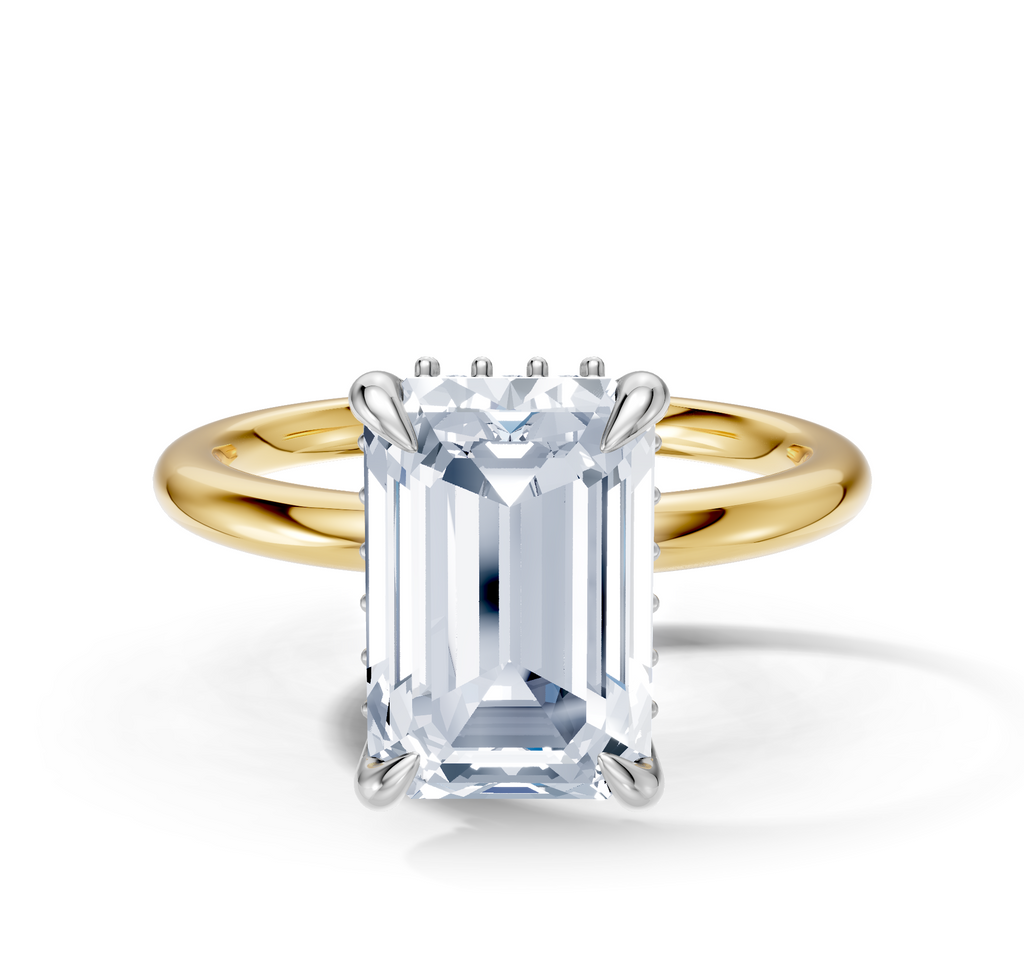 Image for Belle Side Stone Engagement Ring | 18k Two Tone