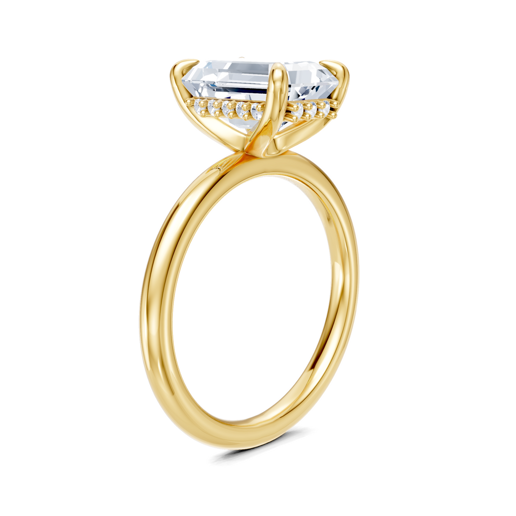 Image for Belle Side Stone Engagement Ring | 14k Yellow Gold