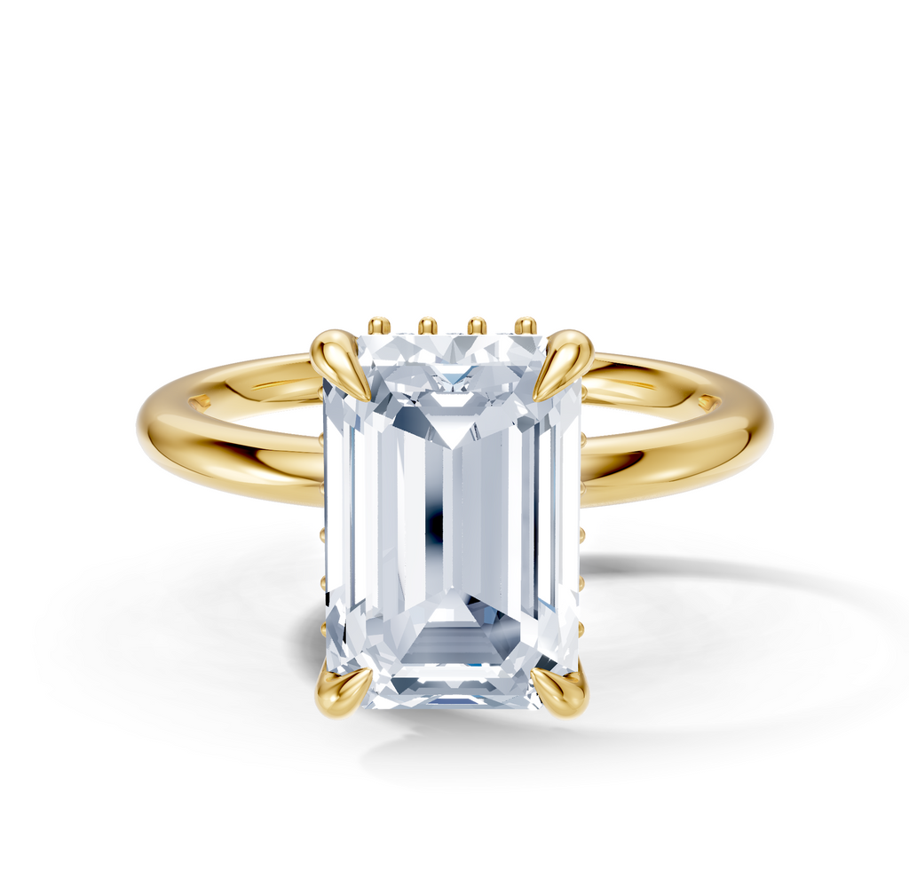 Image for Belle Side Stone Engagement Ring | 18k Yellow Gold
