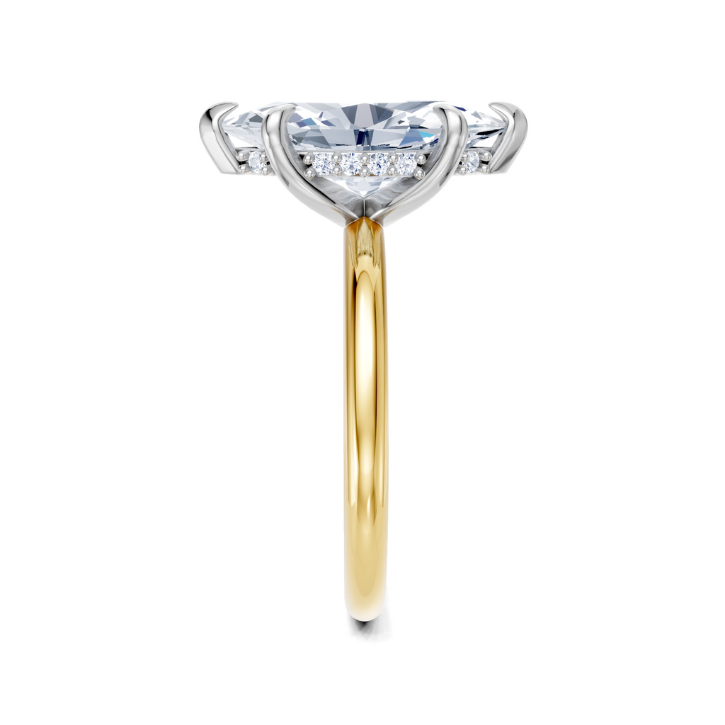 Image for Belle Side Stone Engagement Ring | 18k Two Tone