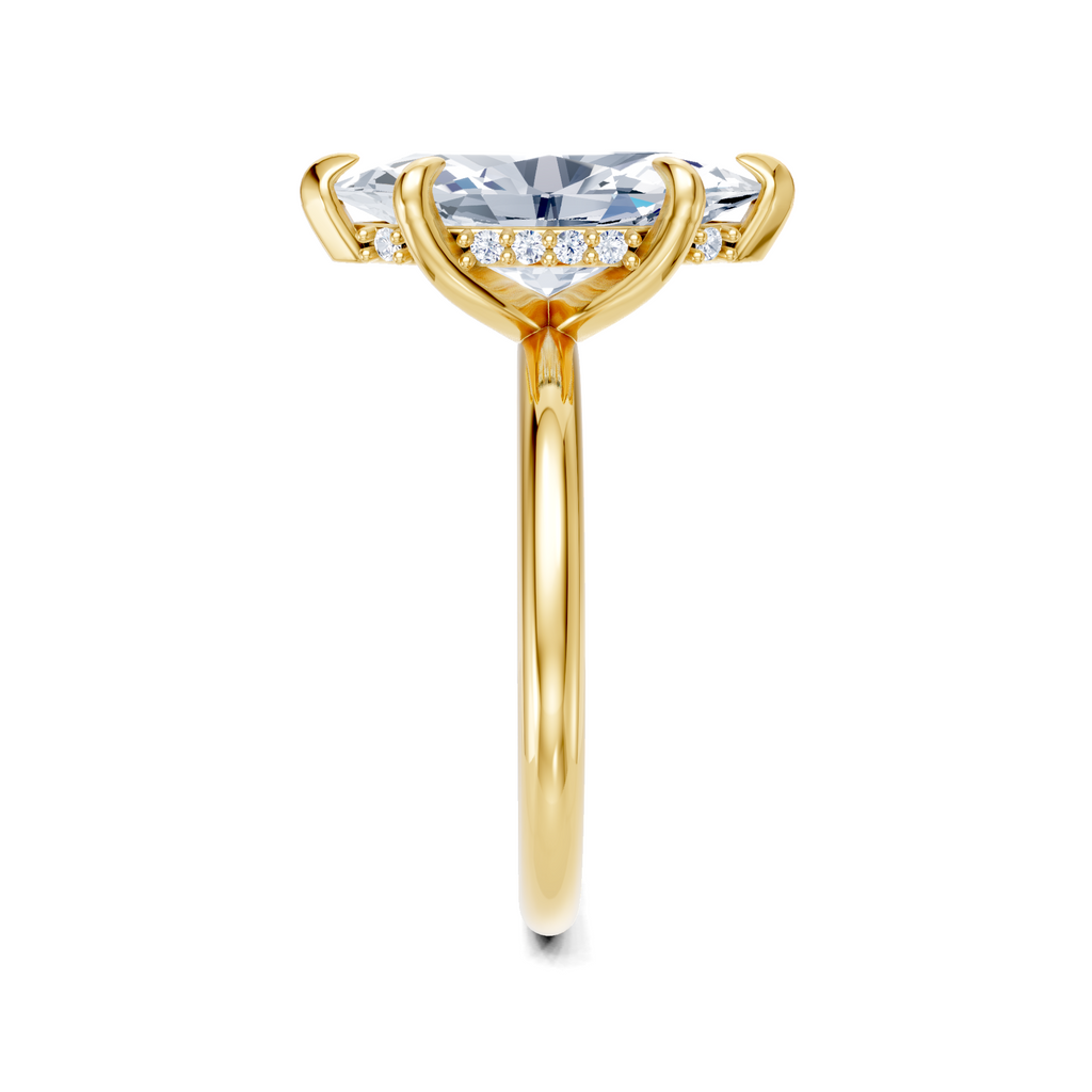Image for Belle Side Stone Engagement Ring | 18k Yellow Gold