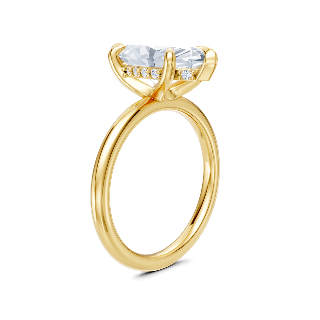 Image for Belle Side Stone Engagement Ring | 18k Yellow Gold