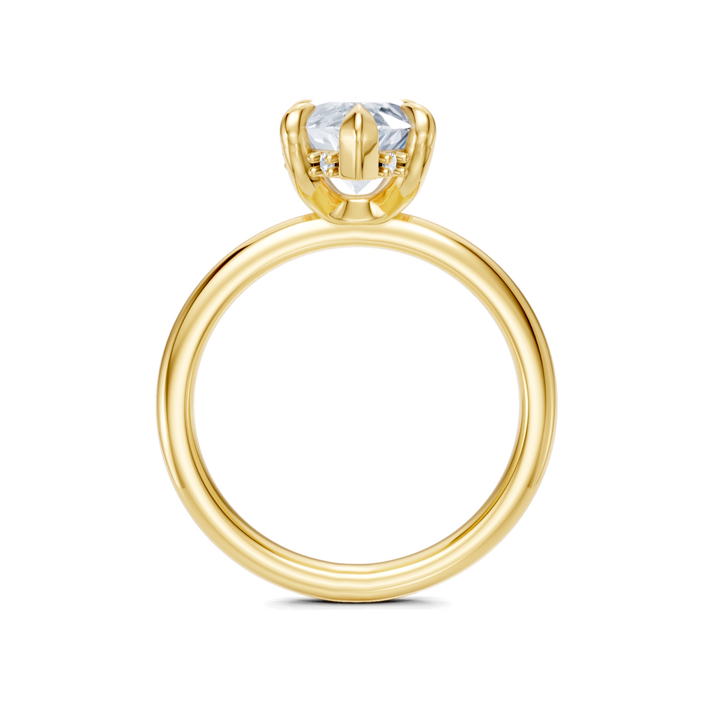 Image for Belle Side Stone Engagement Ring | 18k Yellow Gold