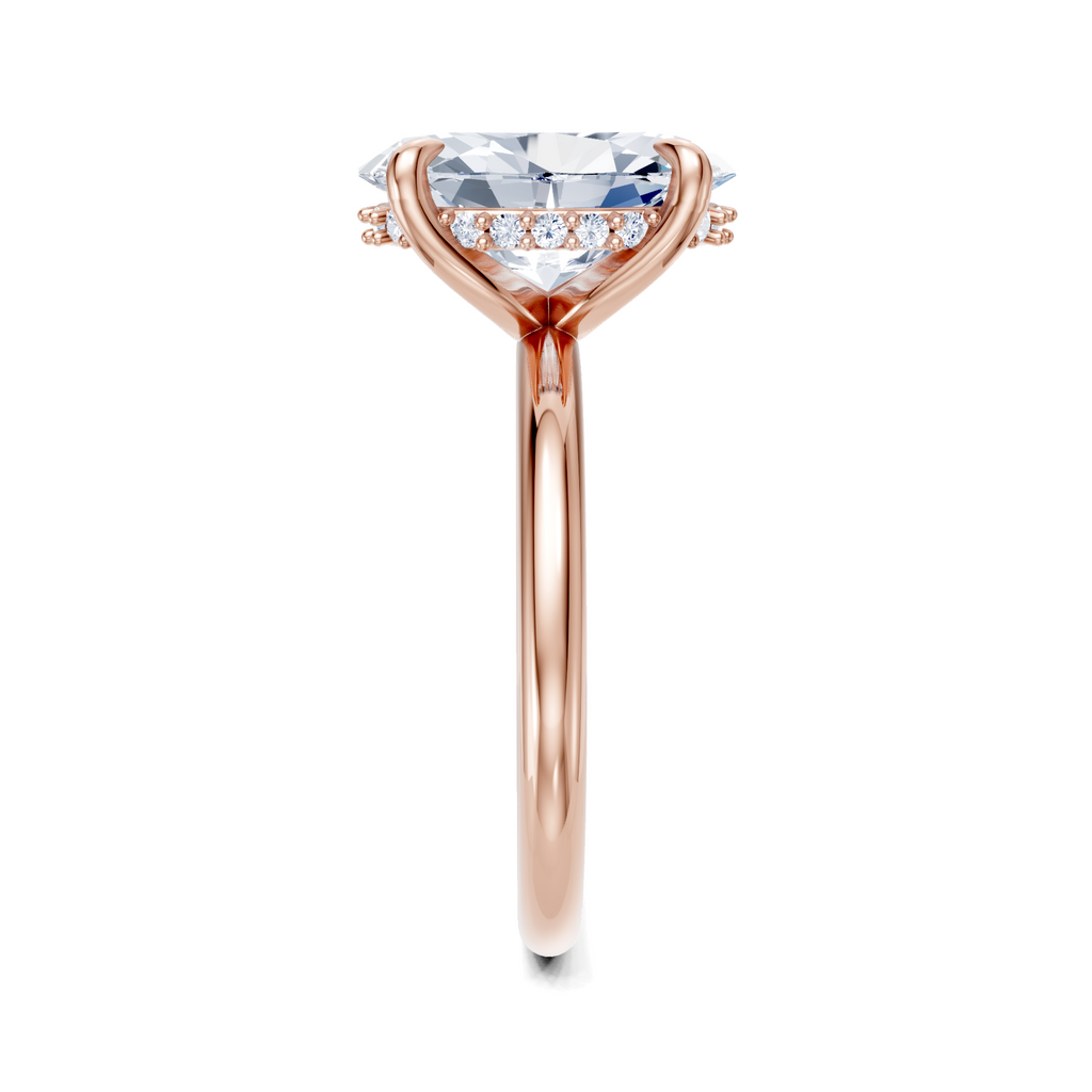 Image for Belle Side Stone Engagement Ring | 18k Rose Gold