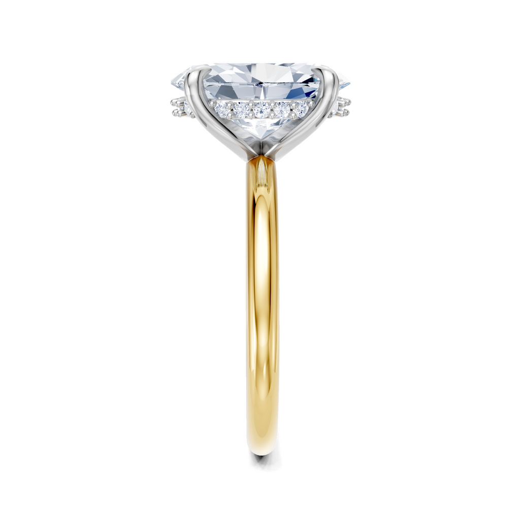 Image for Belle Side Stone Engagement Ring | 14k Two Tone