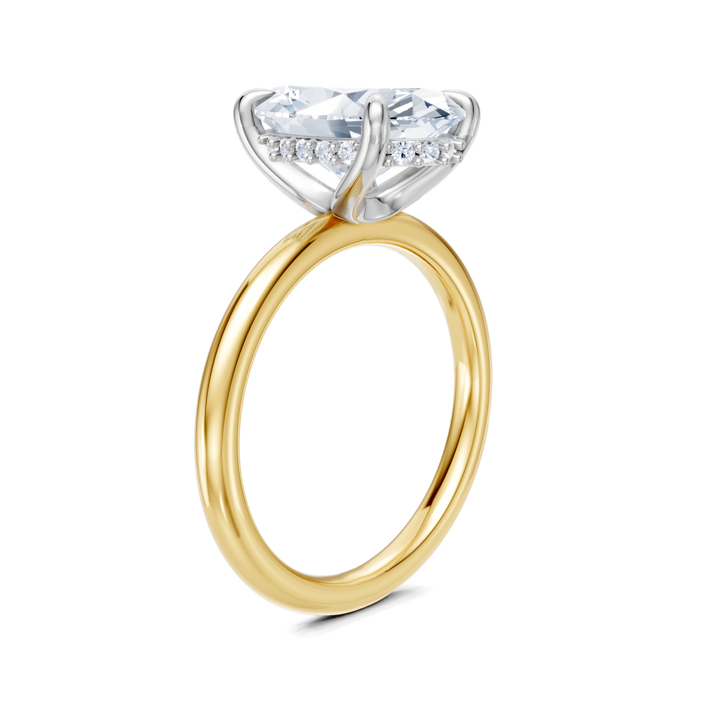 Image for Belle Side Stone Engagement Ring | 14k Two Tone