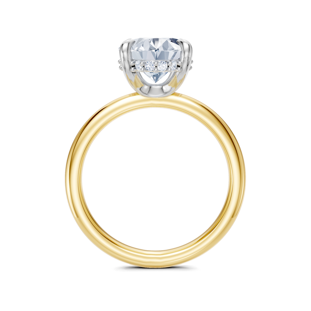 Image for Belle Side Stone Engagement Ring | 18k Two Tone