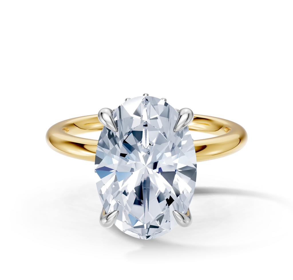 Image for Belle Side Stone Engagement Ring | 14k Two Tone