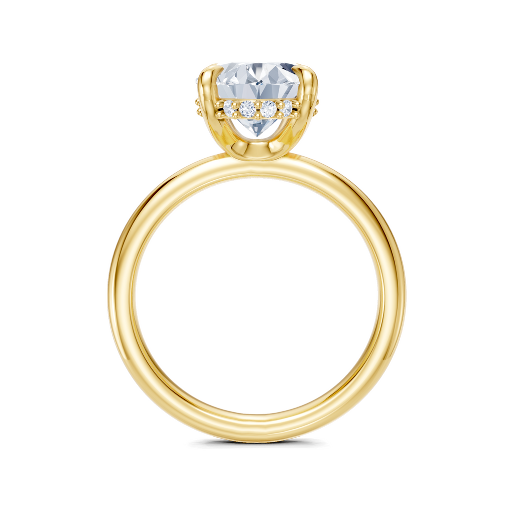 Image for Belle Side Stone Engagement Ring | 14k Yellow Gold