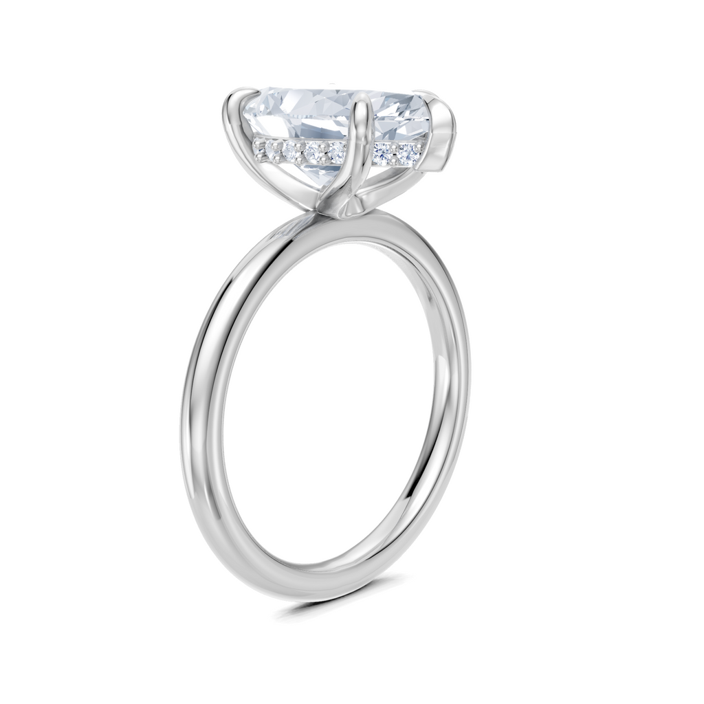 Image for Belle Side Stone Engagement Ring | 18k White Gold