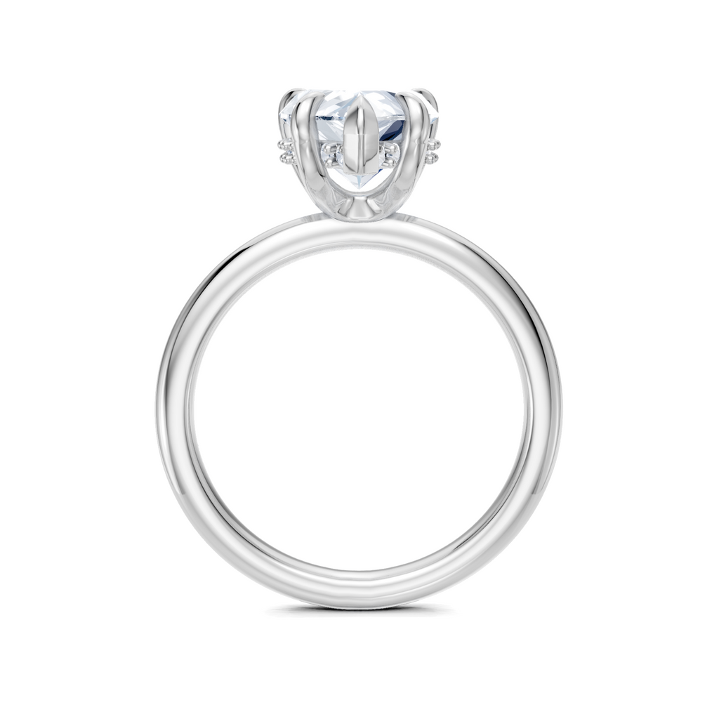 Image for Belle Side Stone Engagement Ring | 18k White Gold