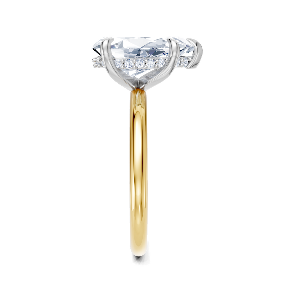 Image for Belle Side Stone Engagement Ring | 18k Two Tone