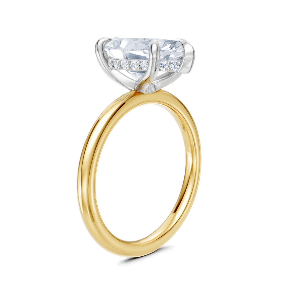 Image for Belle Side Stone Engagement Ring | 18k Two Tone