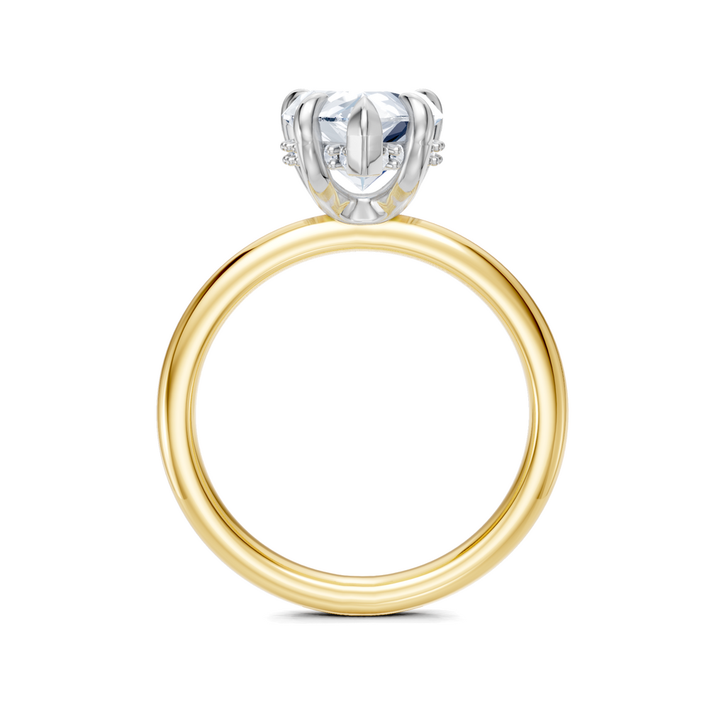 Image for Belle Side Stone Engagement Ring | 18k Two Tone