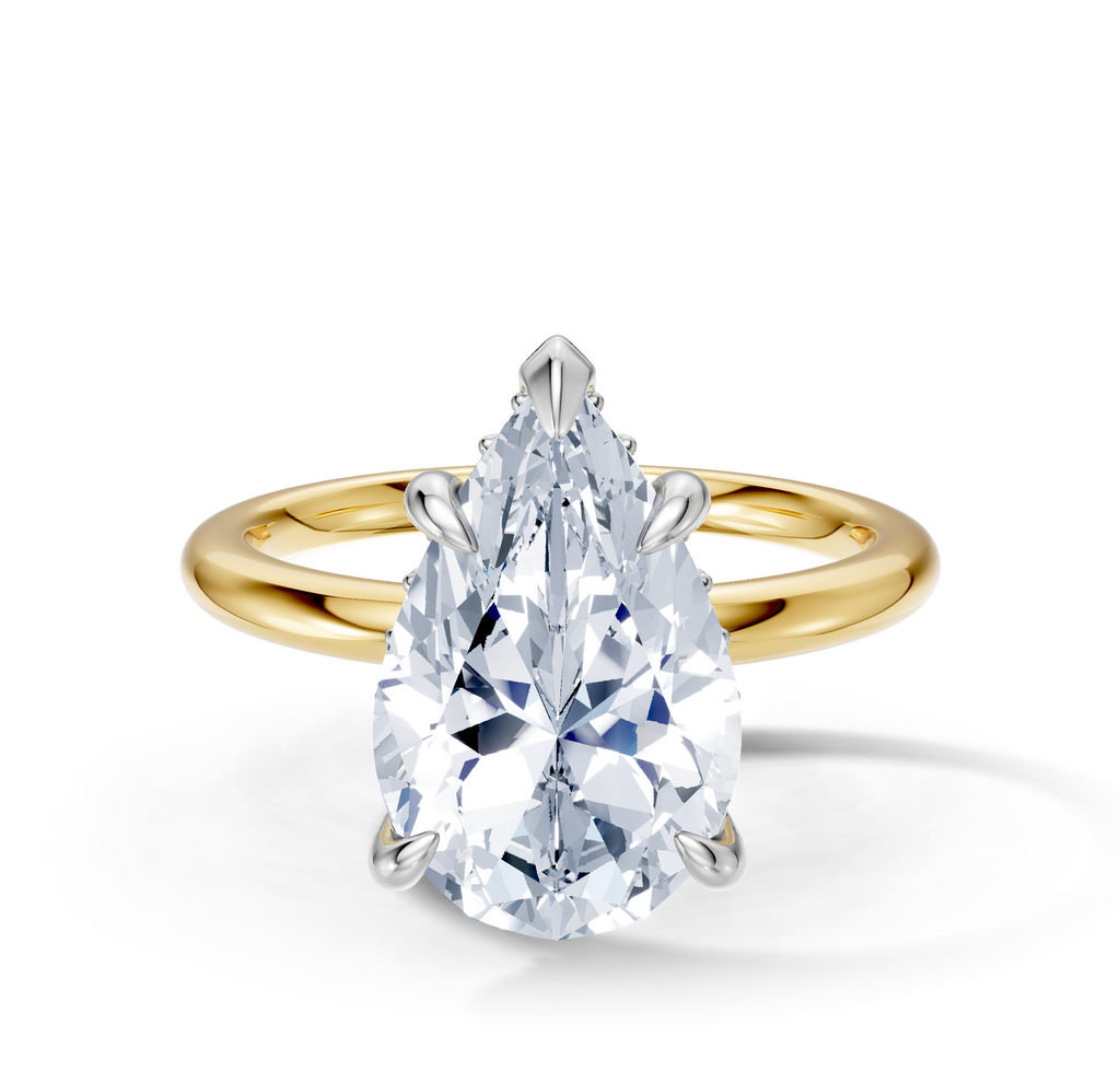 Image for Belle Side Stone Engagement Ring | 18k Two Tone