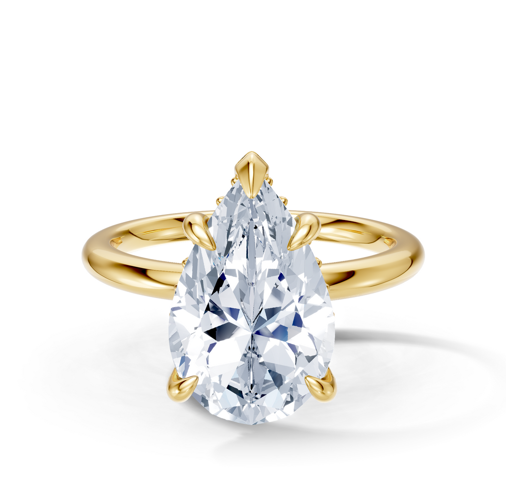 Image for Belle Side Stone Engagement Ring | 18k Yellow Gold