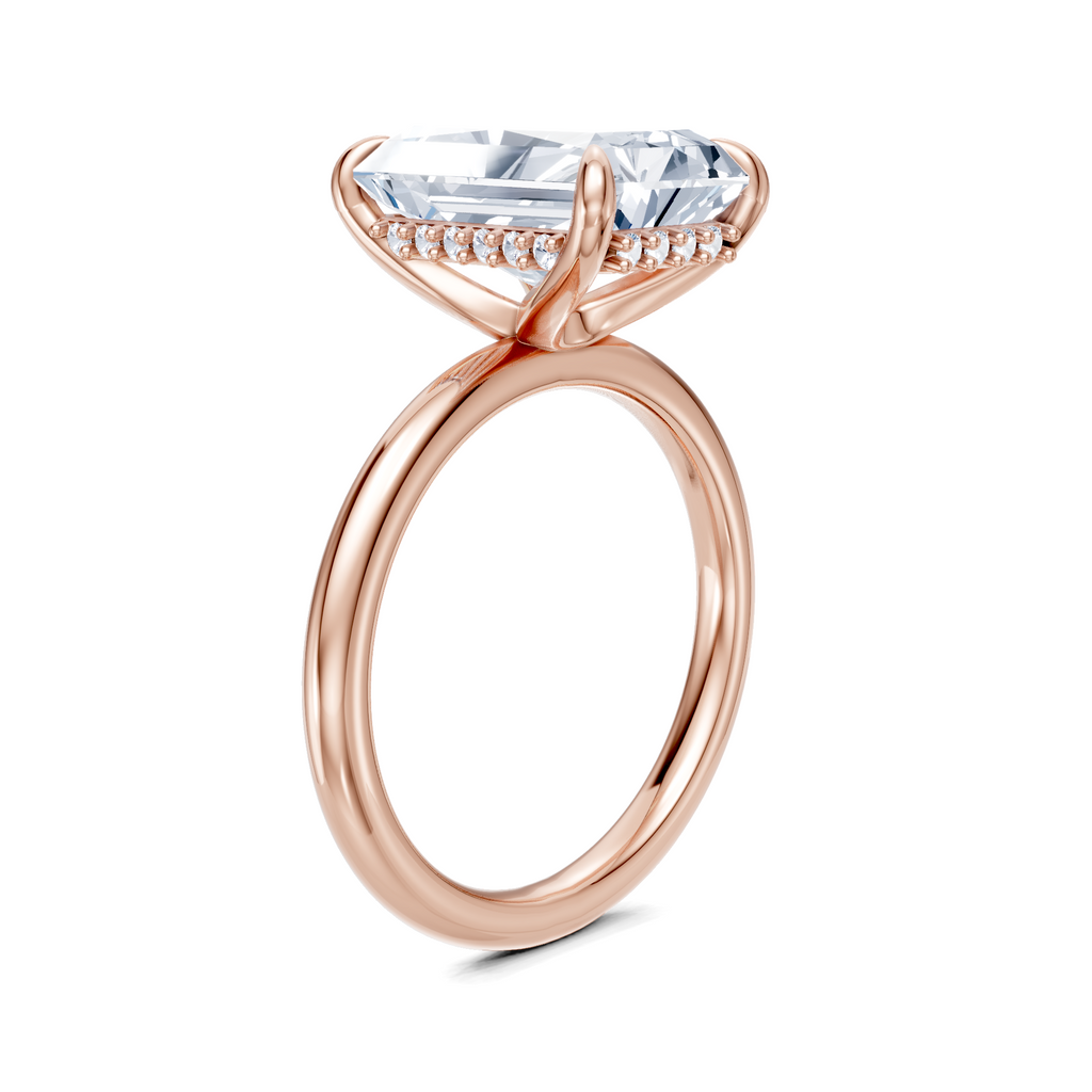 Image for Belle Side Stone Engagement Ring | 14k Rose Gold