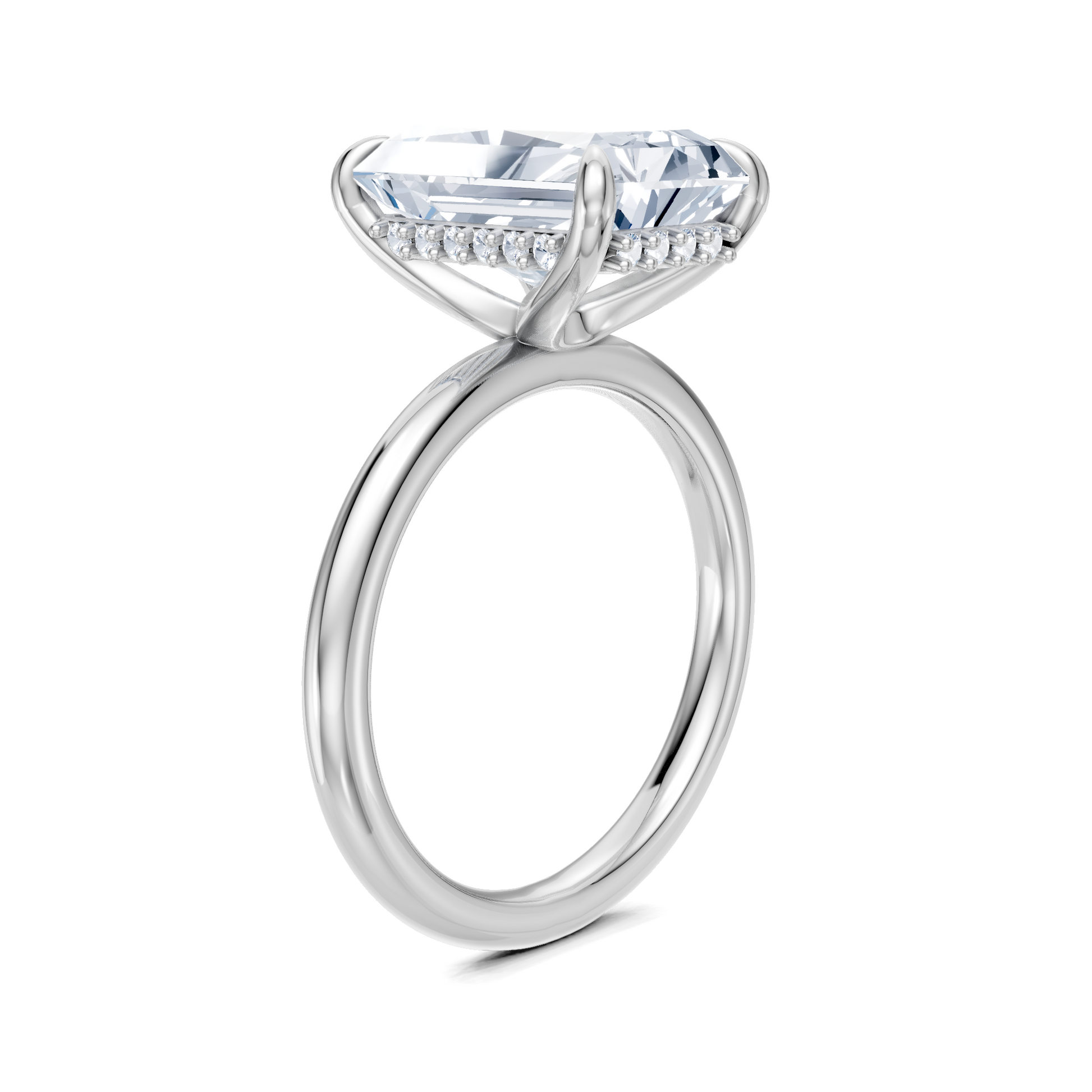 Belle Hidden Halo Engagement Ring | 14k White Gold