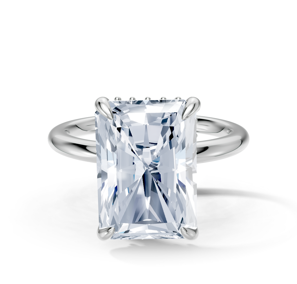Image for Belle Side Stone Engagement Ring | 18k White Gold