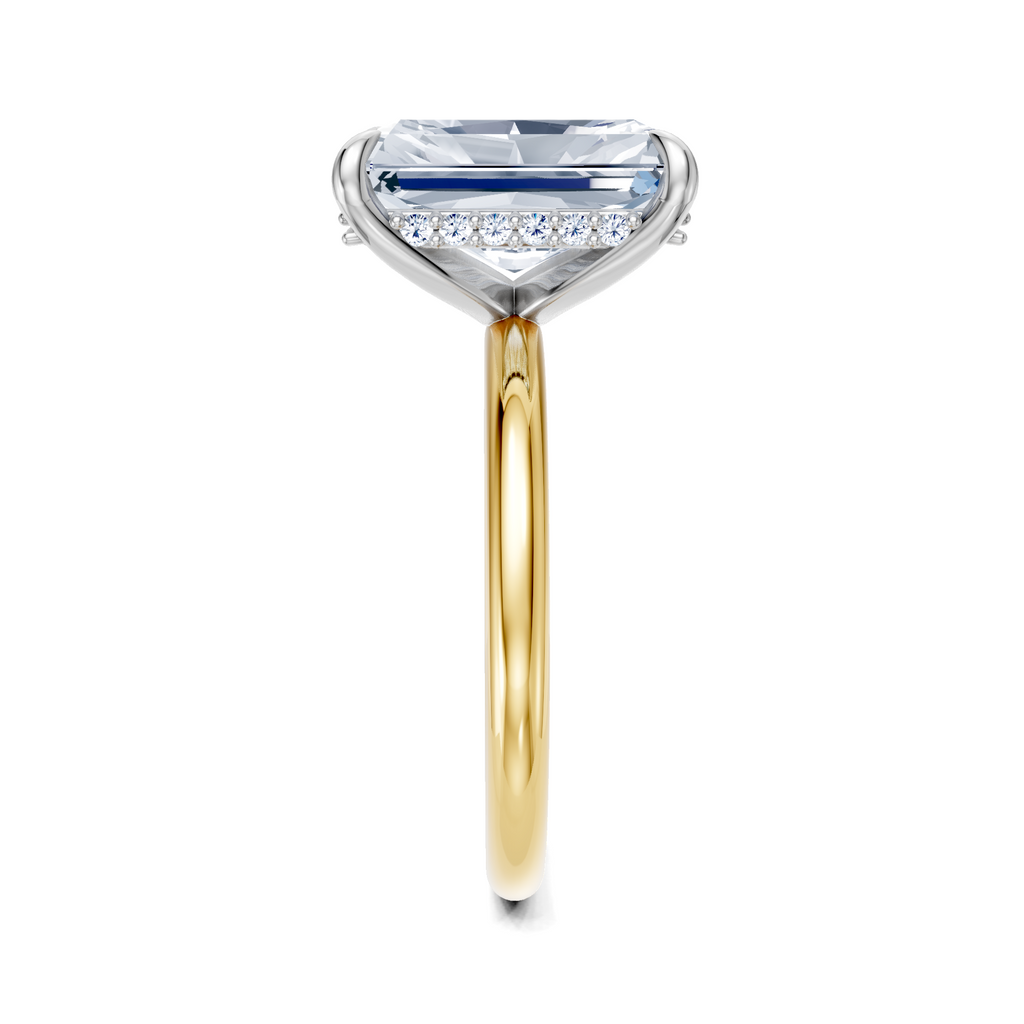 Image for Belle Side Stone Engagement Ring | 18k Two Tone