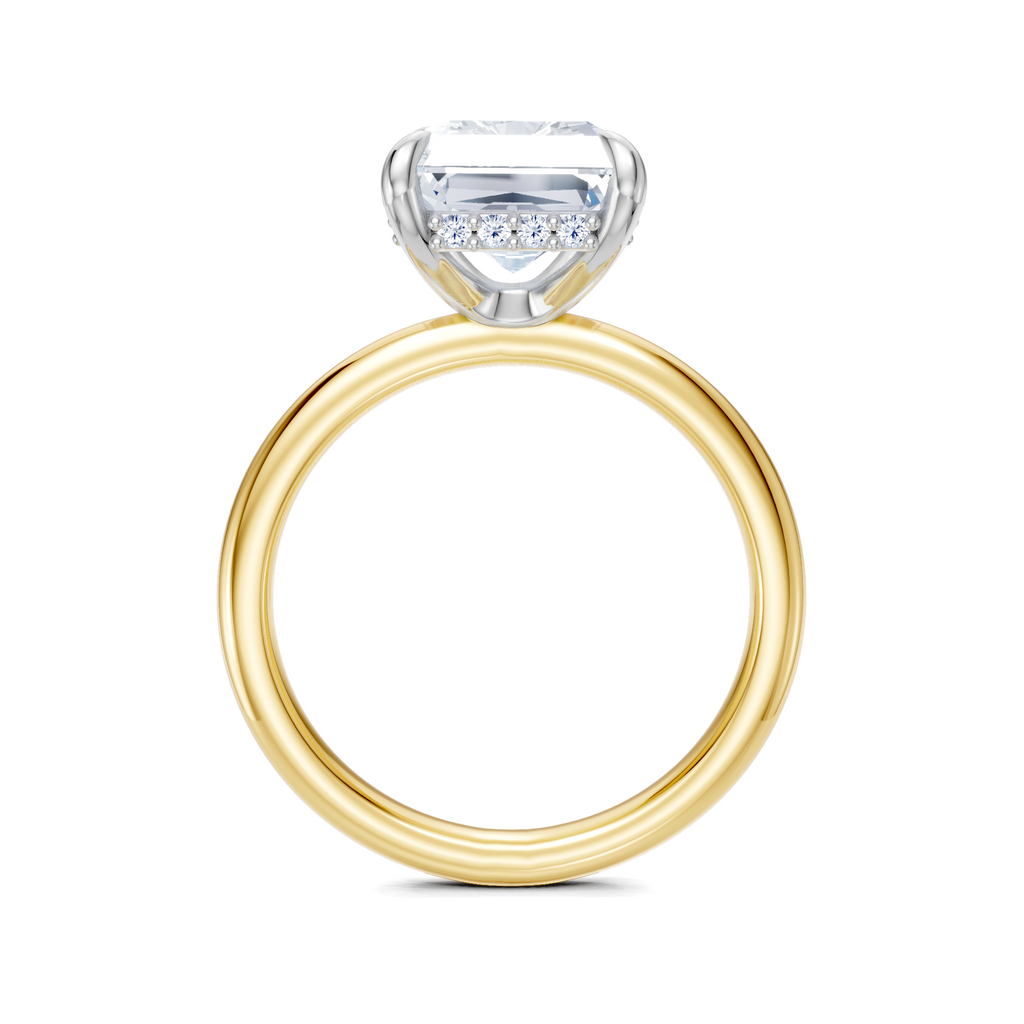 Image for Belle Side Stone Engagement Ring | 18k Two Tone