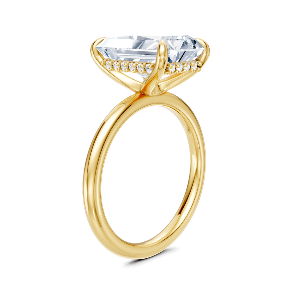 Image for Belle Side Stone Engagement Ring | 14k Yellow Gold