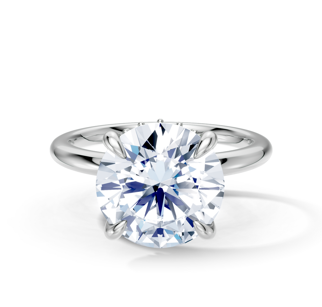 Image for Belle Side Stone Engagement Ring | 18k White Gold