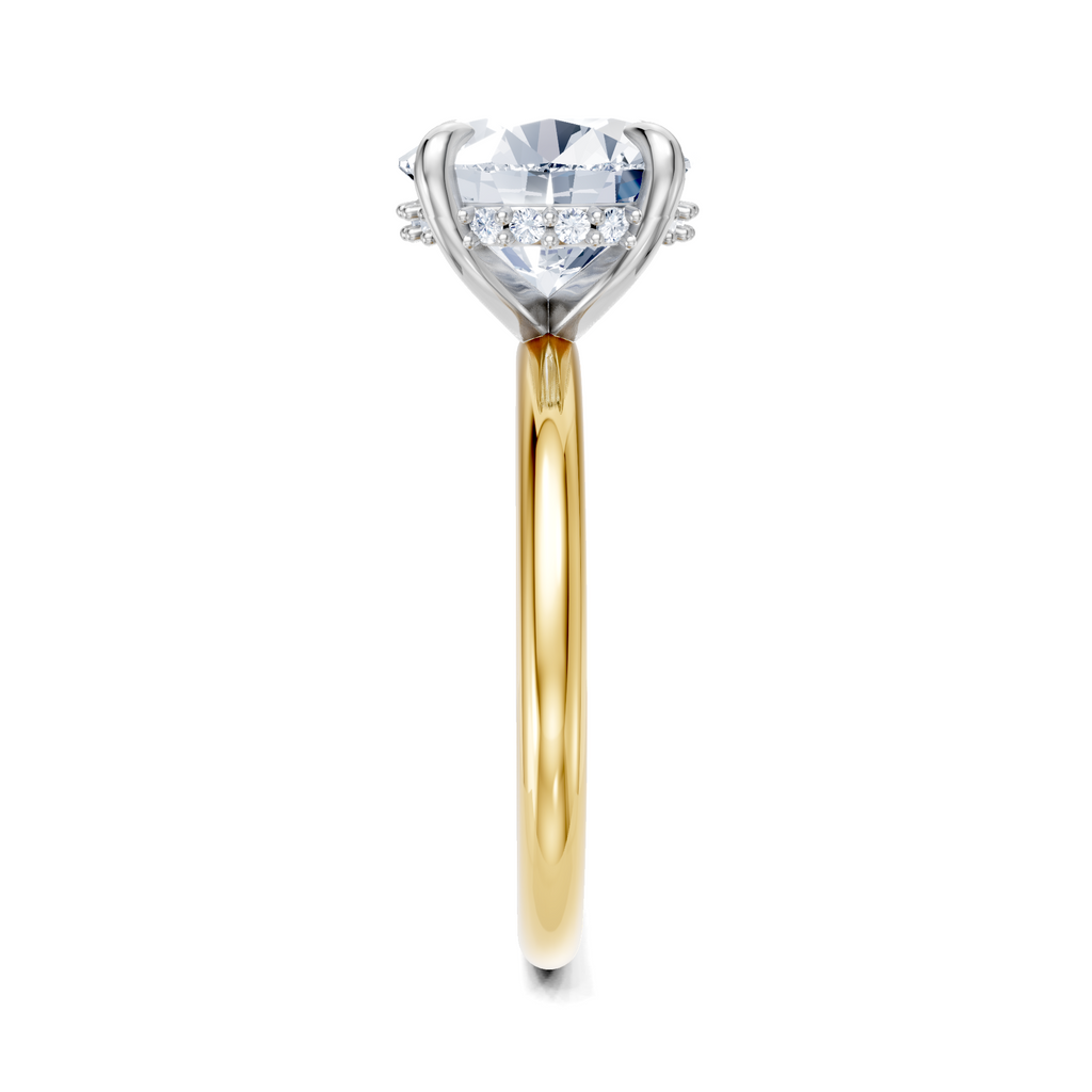 Image for Belle Side Stone Engagement Ring | 14k Two Tone