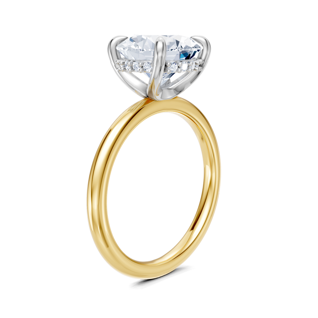 Image for Belle Side Stone Engagement Ring | 14k Two Tone