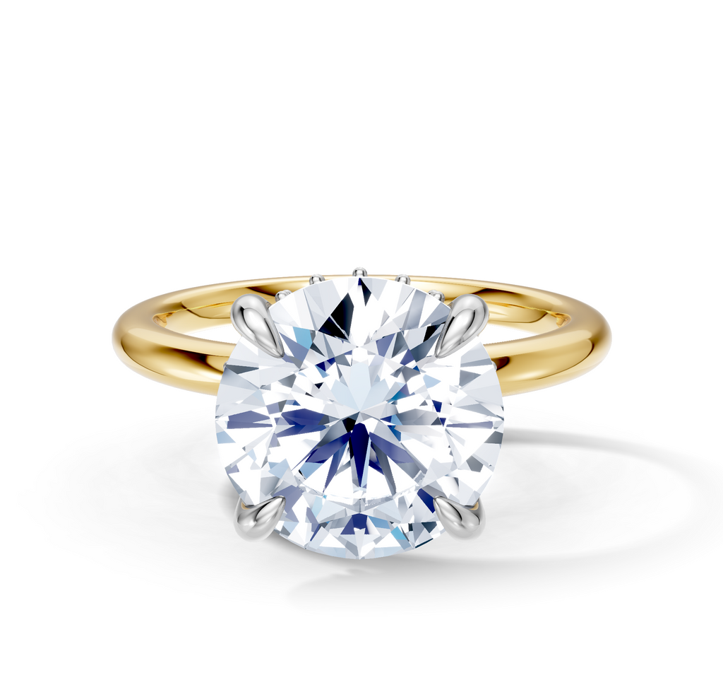 Image for Belle Side Stone Engagement Ring | 14k Two Tone