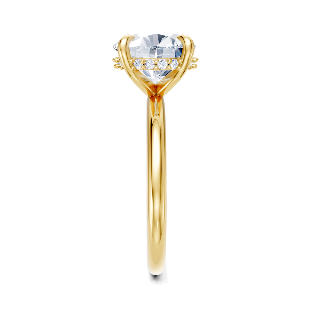 Image for Belle Side Stone Engagement Ring | 18k Yellow Gold