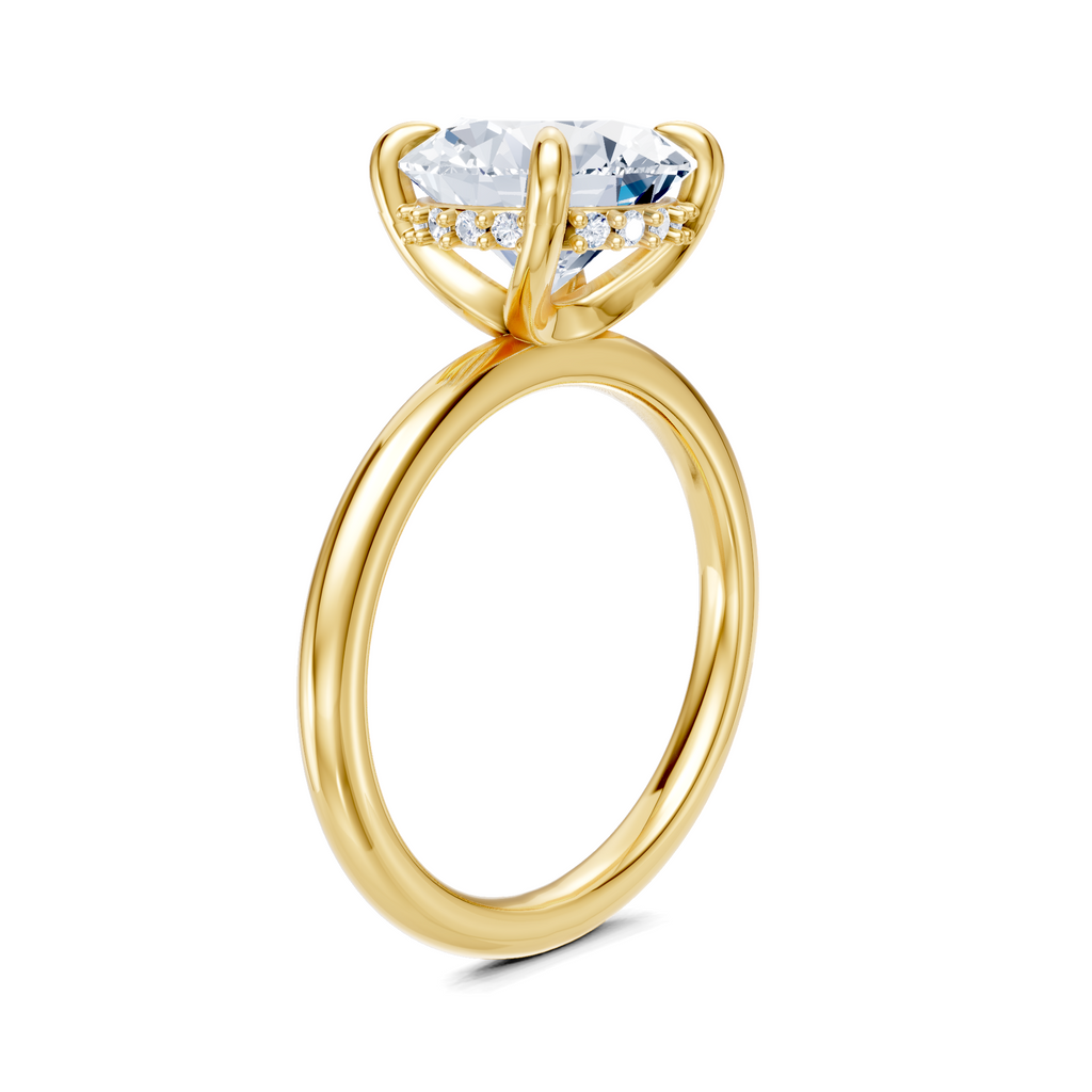 Image for Belle Side Stone Engagement Ring | 18k Yellow Gold