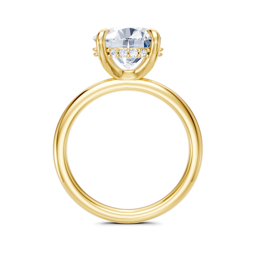 Image for Belle Side Stone Engagement Ring | 18k Yellow Gold