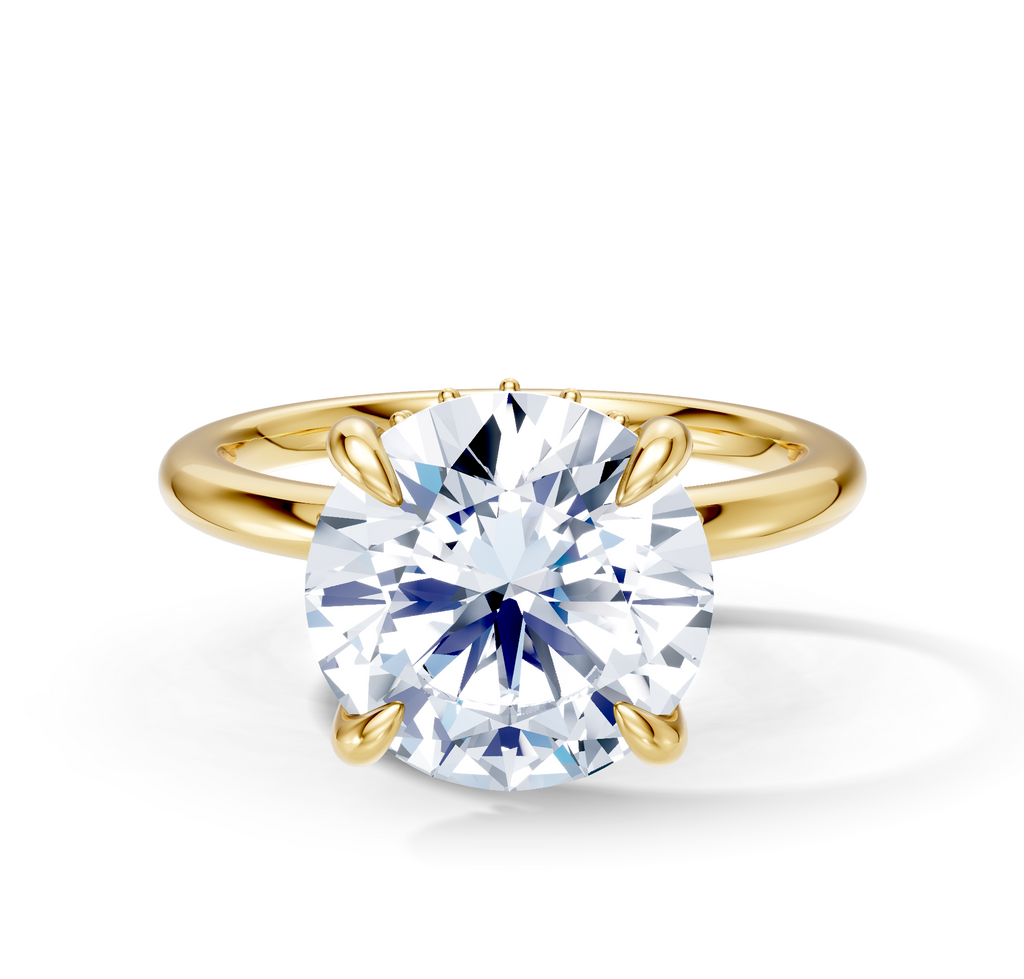 Image for Belle Side Stone Engagement Ring | 18k Yellow Gold