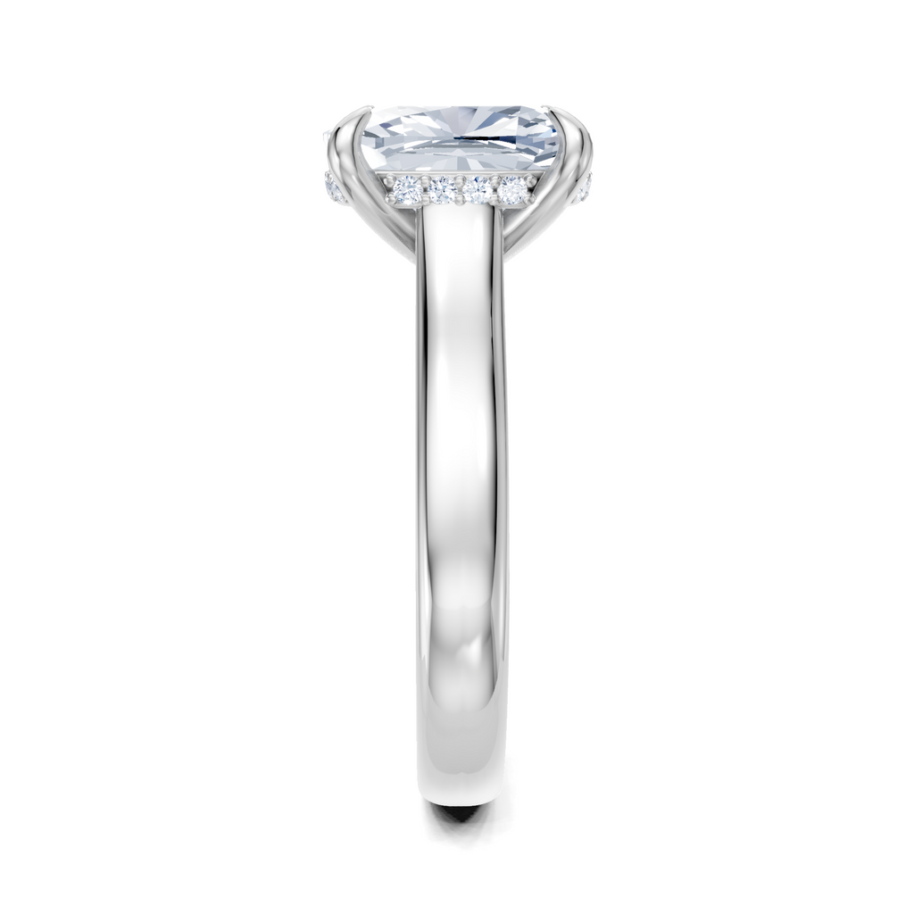 Image for Aurore Side Stone Engagement Ring | 14k White Gold