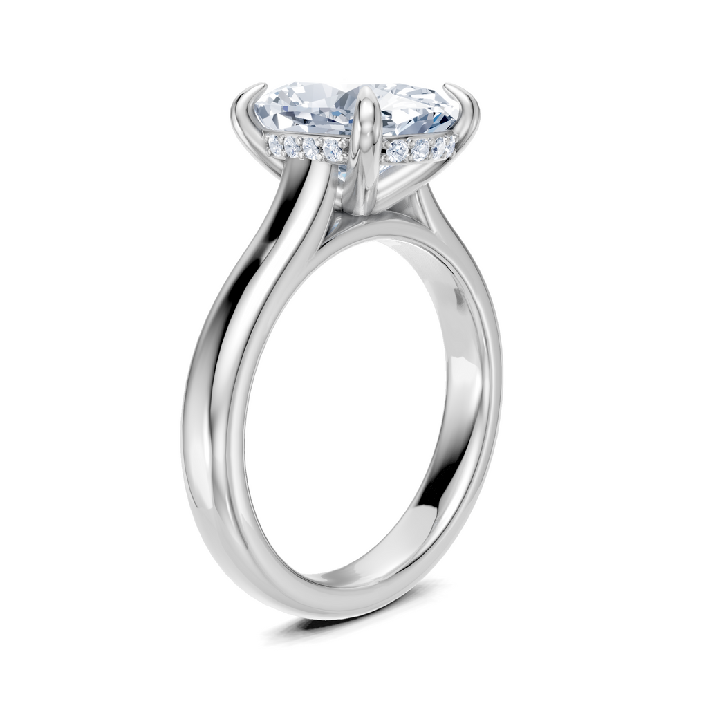 Image for Aurore Side Stone Engagement Ring | 18k White Gold