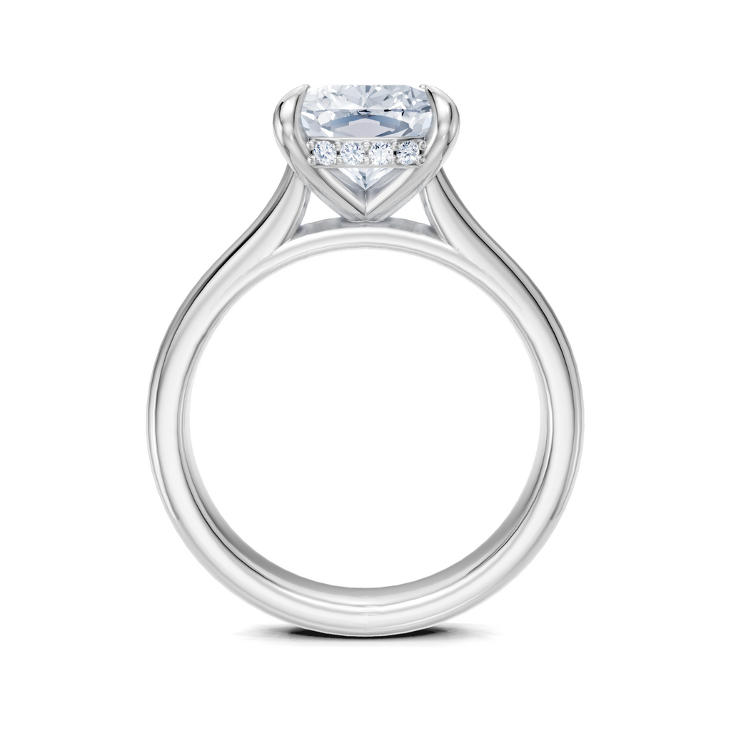 Image for Aurore Side Stone Engagement Ring | 18k White Gold